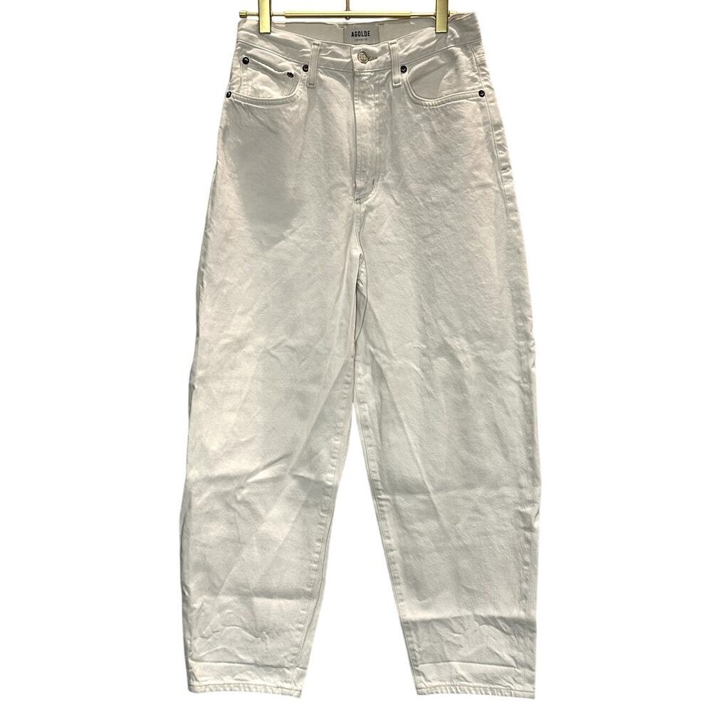 AGOLDE – High-Rise Straight Balloon Jeans – White – Size 27